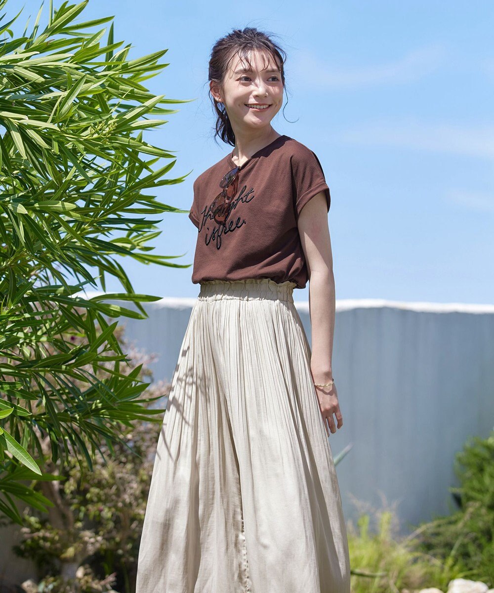 Tiaclasse 【洗える】ヴィンテージサテン消しプリーツパンツ 