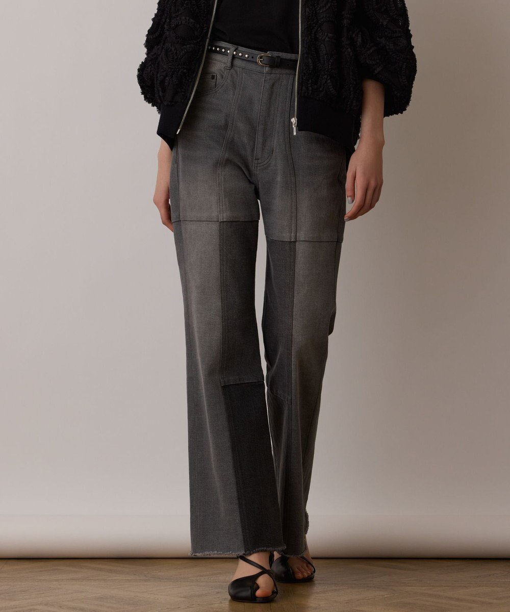 GRACE CONTINENTAL パッチワークデニムパンツ 