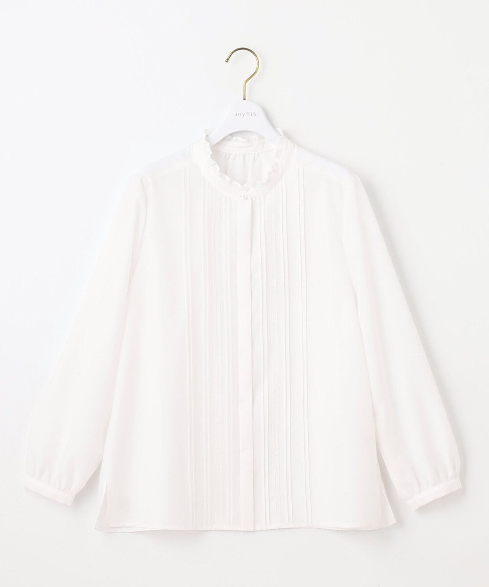 ANY SIS 【洗える】レースピンタック ブラウス 