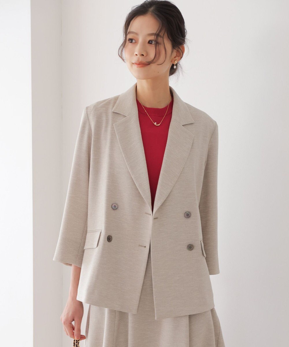 組曲 L シアー ニット５分袖 プルオーバー 