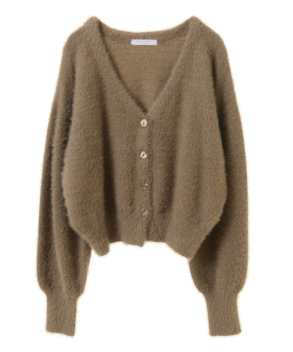 Green Parks ラメシャギーニットカーディガン 