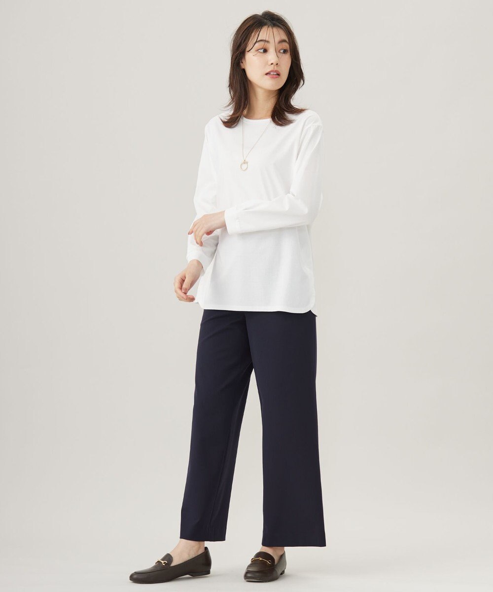 J.PRESS LADIES L プレーティング シャツテール ロングスリーブ Tシャツ 