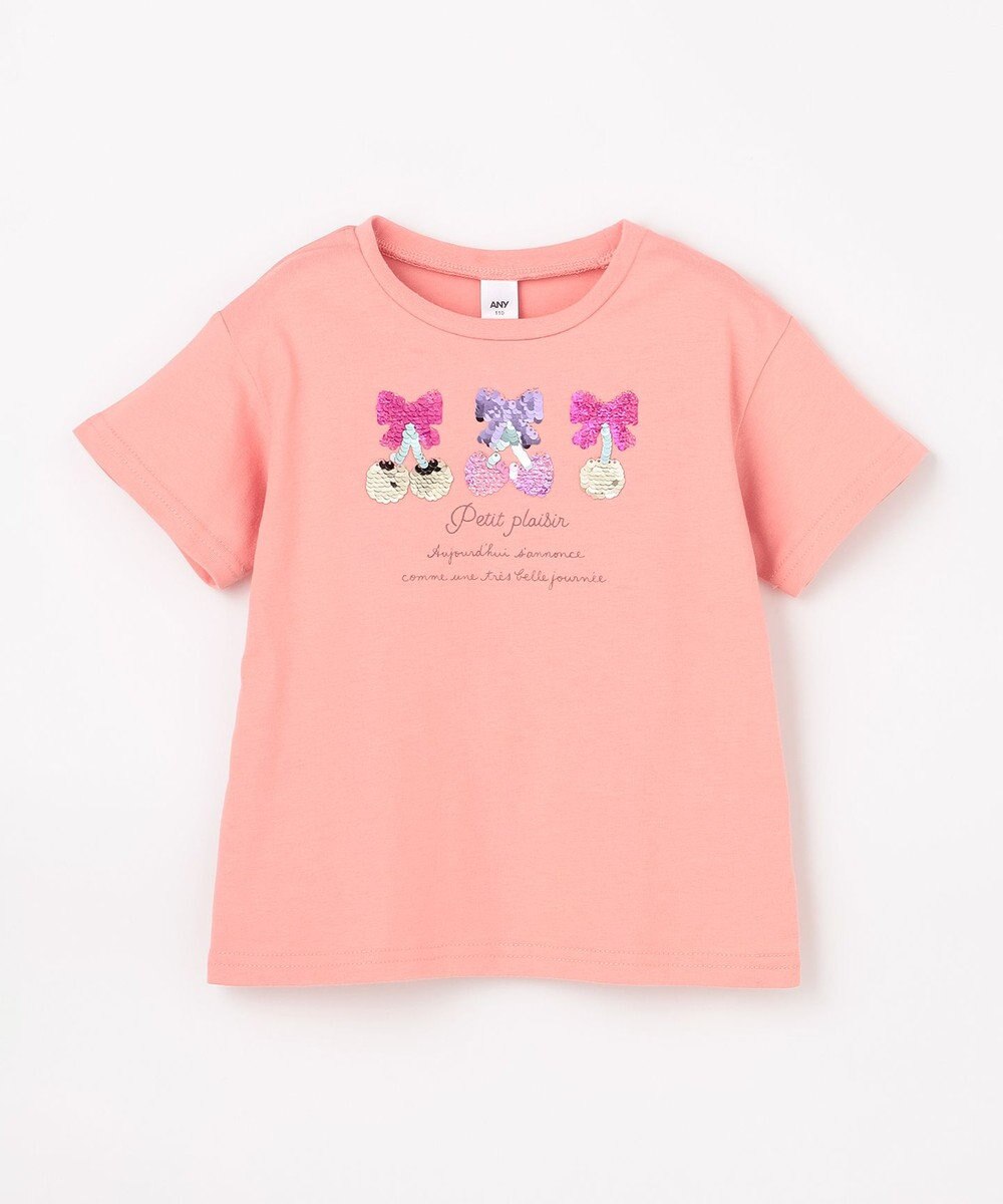 ANY KIDS 【綿100%】ドロップショルダーミラクルスパンコールTシャツ 