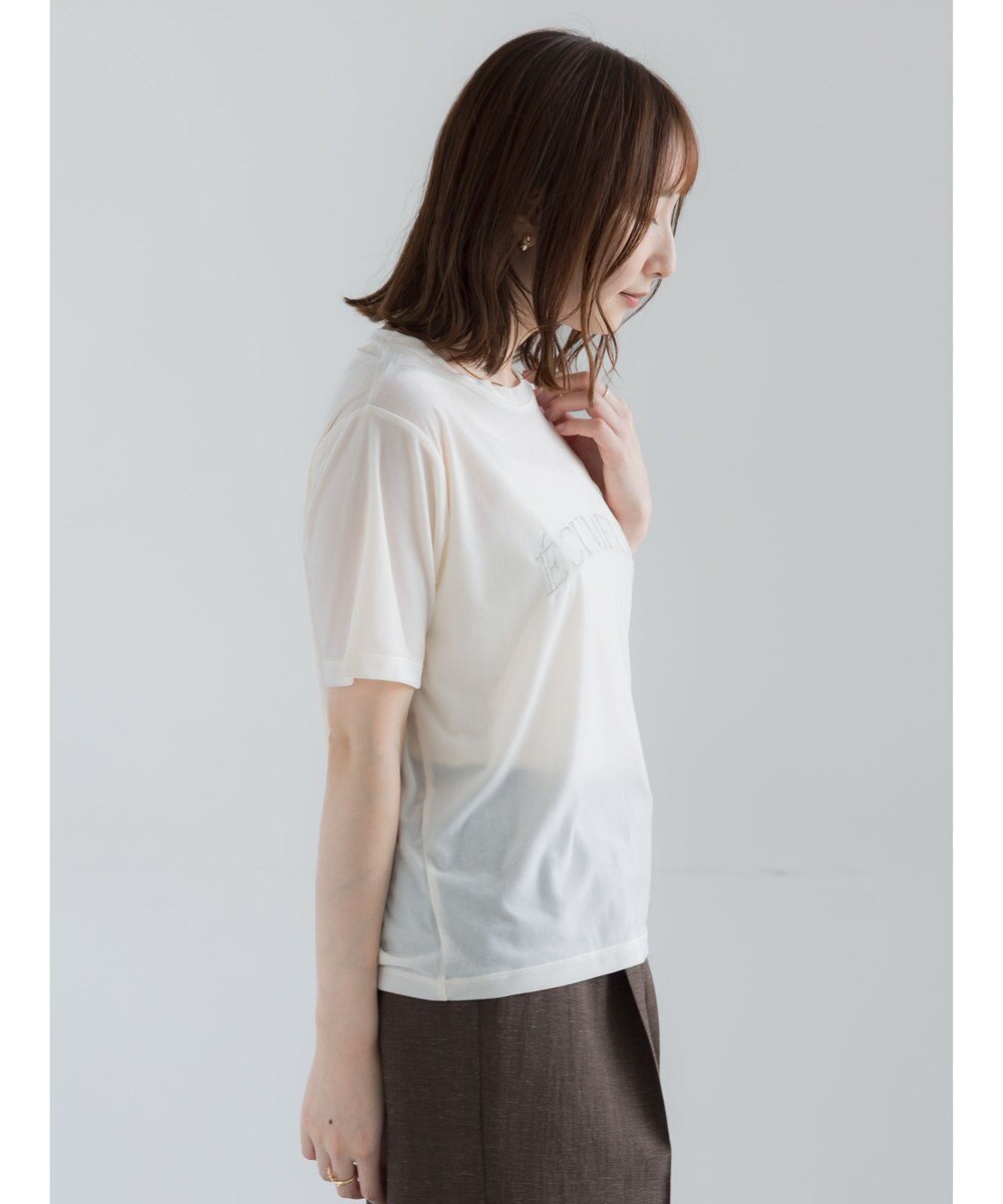 Te chichi シアーベロアロゴ刺繍Tシャツ 