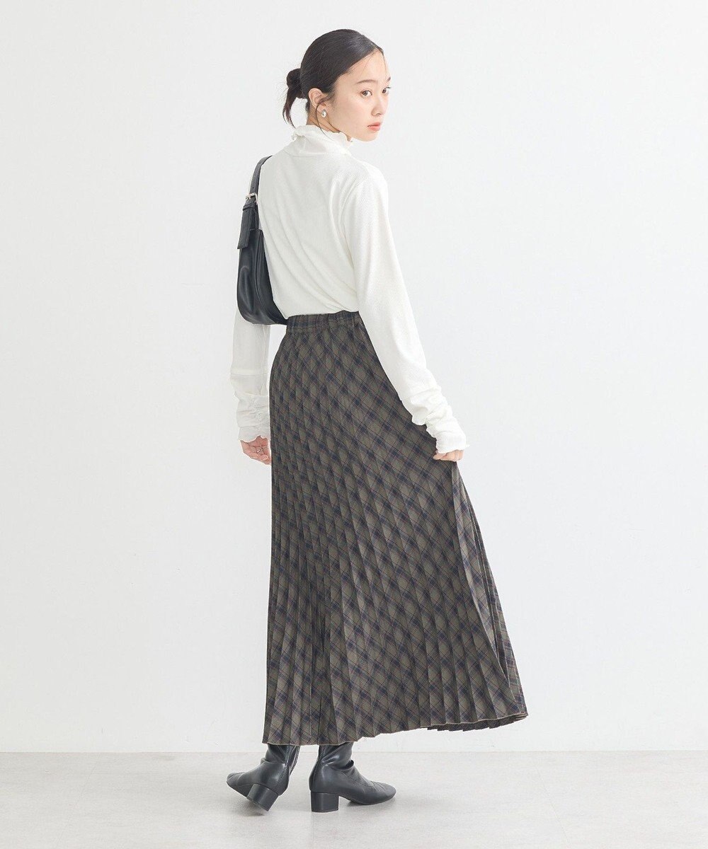 earth music&ecology シャーリングスリーブリブタートルプルオーバー 