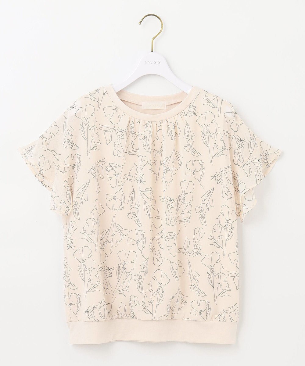 ANY SIS 【洗える】シフォンプリント ブラウス 