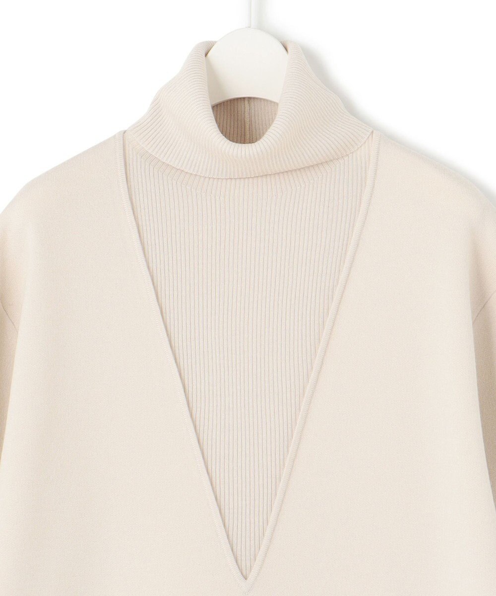 ICB 【WEB限定カラーあり】ウールブレンドスムース レイヤードデザインワンピース 