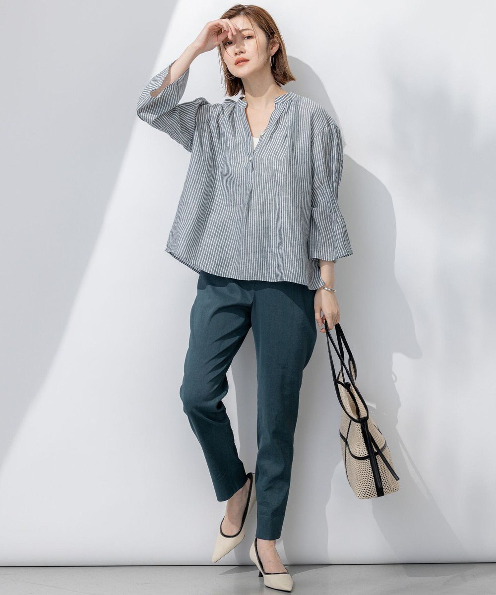 23区 【洗える】LIBECO タックスリーブ シャツ 