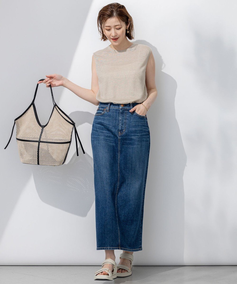 23区 【洗える】ピュアリネンハイゲージ ノースリーブ ニット 