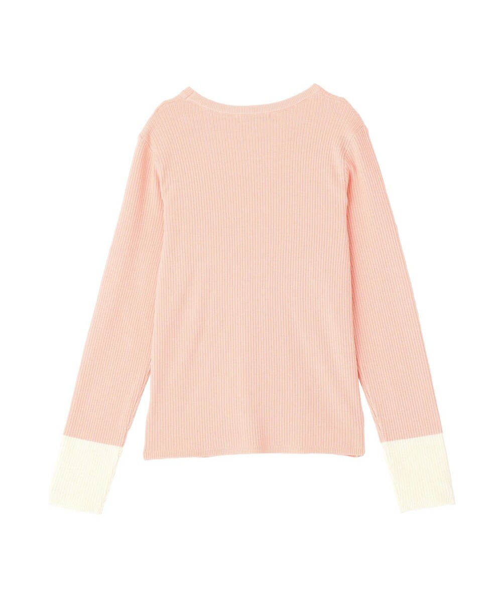 Green Parks アンチピリング袖配色ニットプルオーバー 