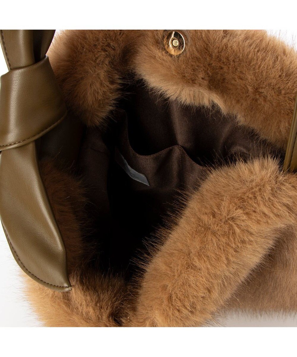 UNBILLION カシュカシュ cachecache / リボンワンハンドルミンク風エコファートート 