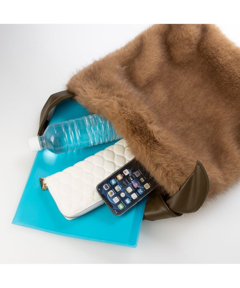 UNBILLION カシュカシュ cachecache / リボンワンハンドルミンク風エコファートート 