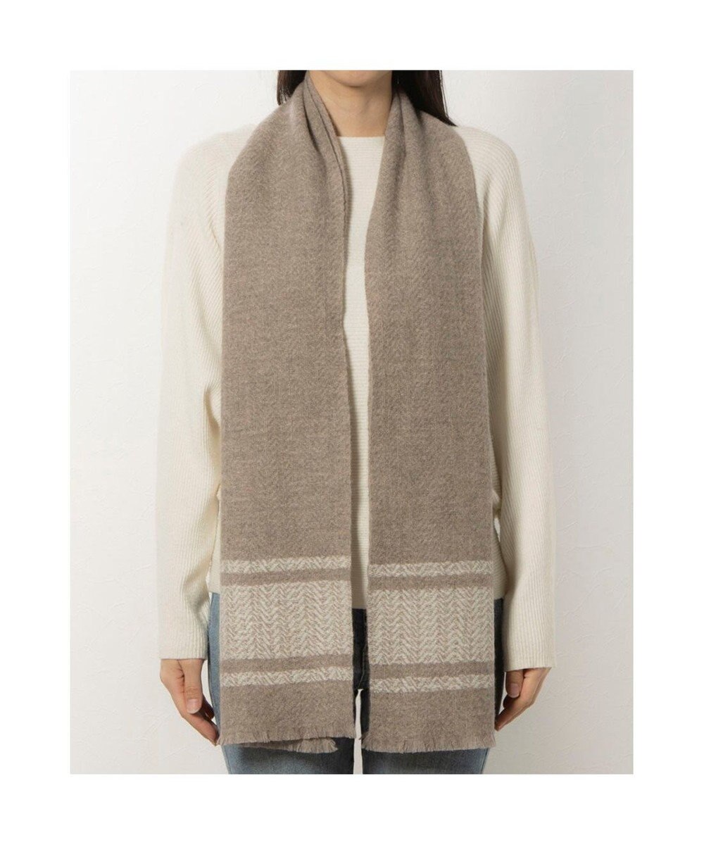 UNBILLION カシュネ cache nez / カシミヤボーダー縮絨マフラー 