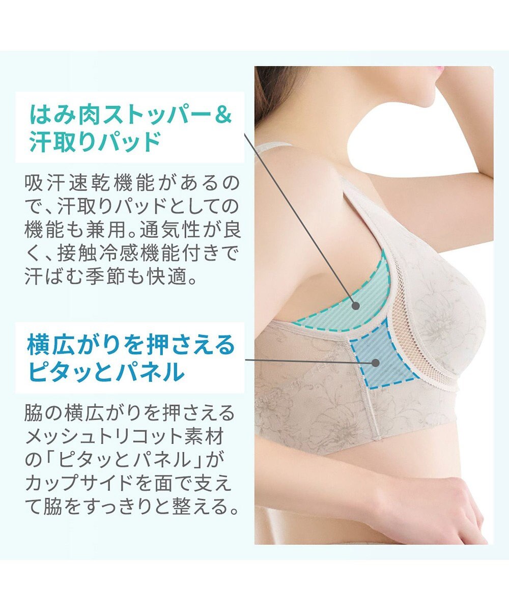 BRADELIS New York 【Yukine inc. 】ゆきねえモアソフト快適ホールドブラ24  接触冷感 ノンワイヤーでラクに補正 ブラジャー YH124201 