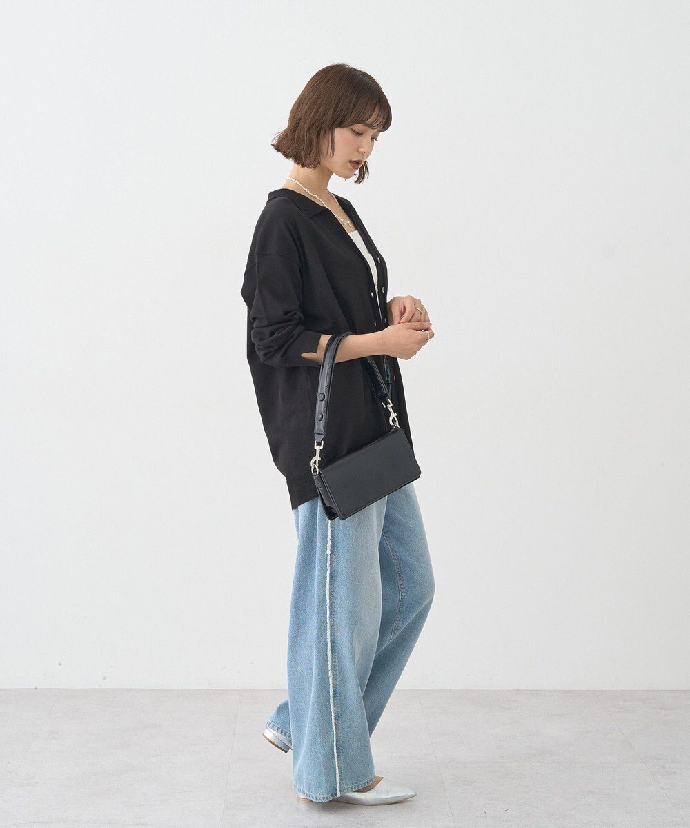 earth music&ecology 袖口スリットスキッパーカーディガン 