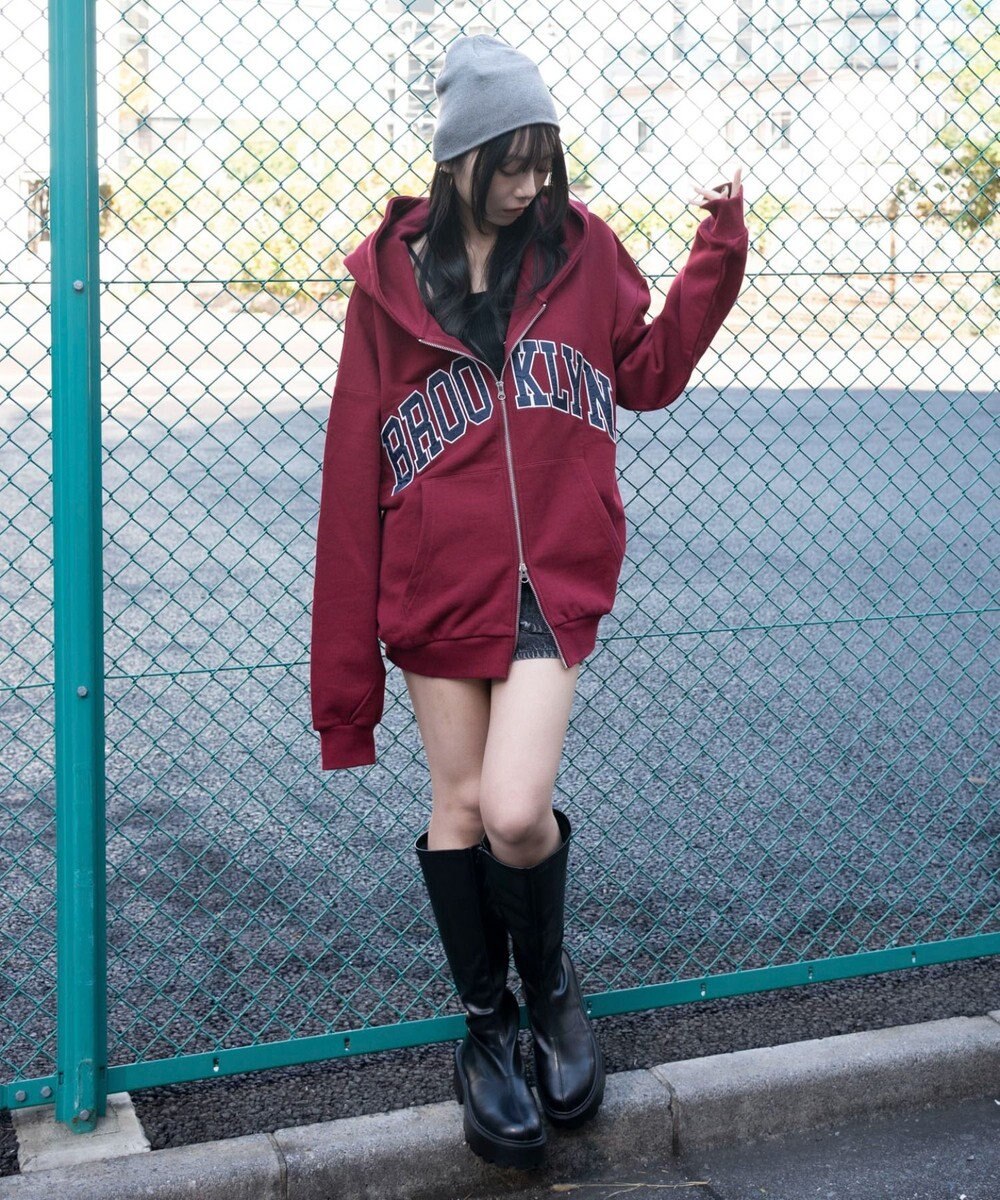 WEGO 【25年秋冬新作】グラフィックBIGZIPパーカー 