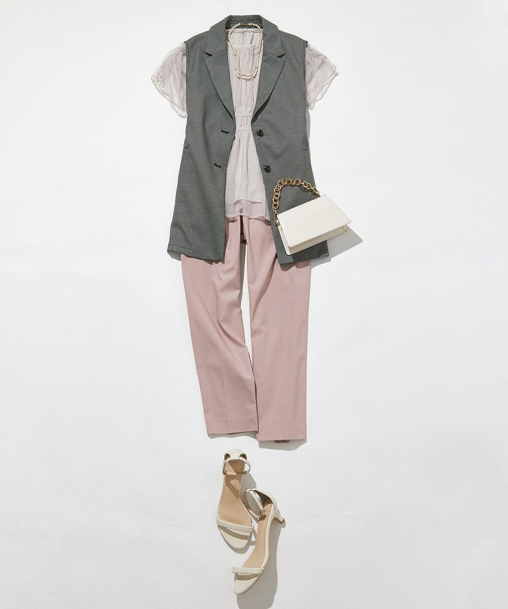 ANY SIS 【洗える】チュールペプラム ブラウス 