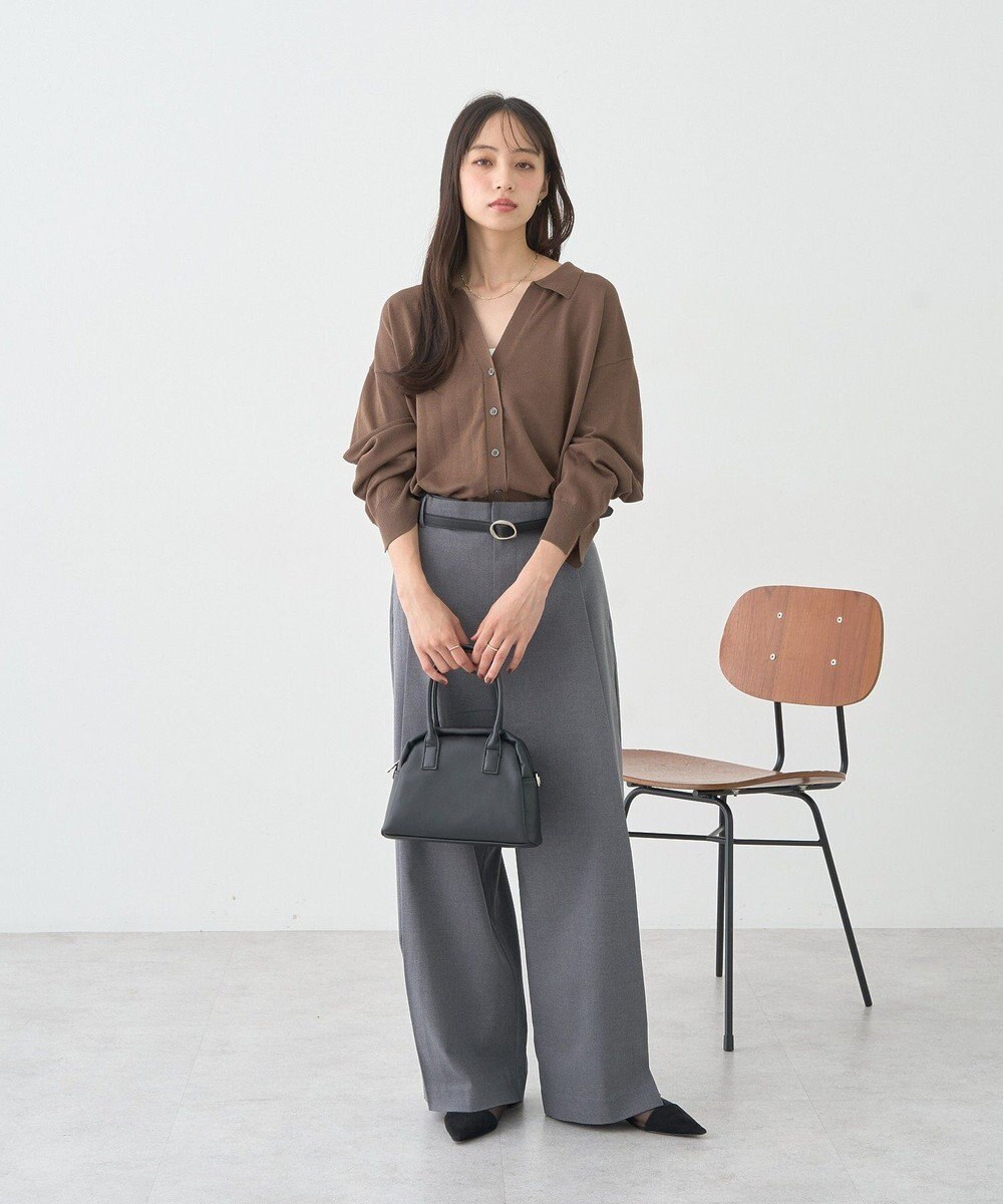 earth music&ecology 袖口スリットスキッパーカーディガン 