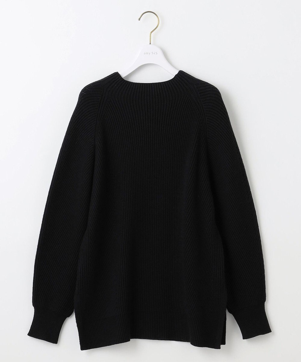 ANY SIS 【洗える・セットアップ可】アンチピリング変形畔 ボトルネック ニット 