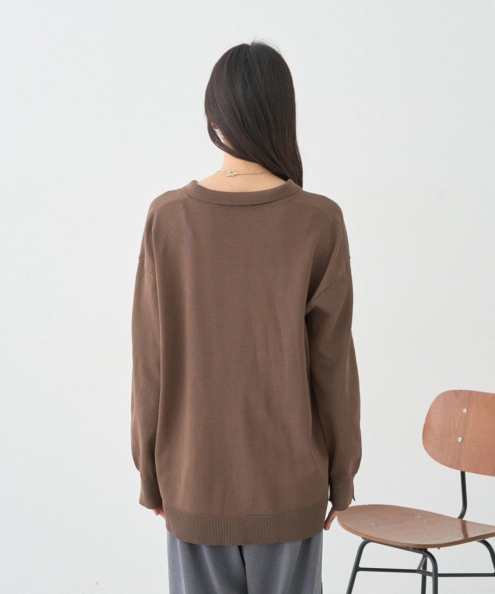 earth music&ecology 袖口スリットスキッパーカーディガン 