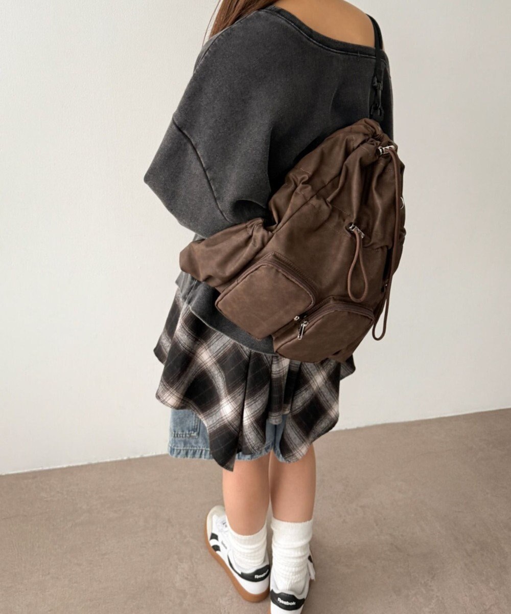 WEGO 【ユニセックス着用ITEM】2ポケットPUドロストナップサック 