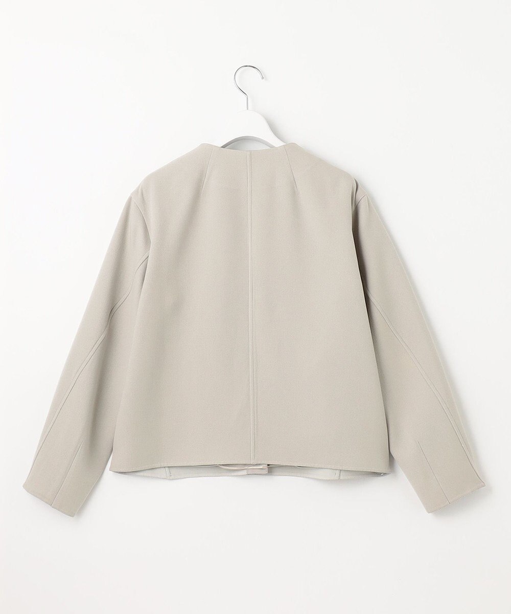 自由区 【XSサイズ～/洗える】ライトダブルクロス ノーカラージャケット 