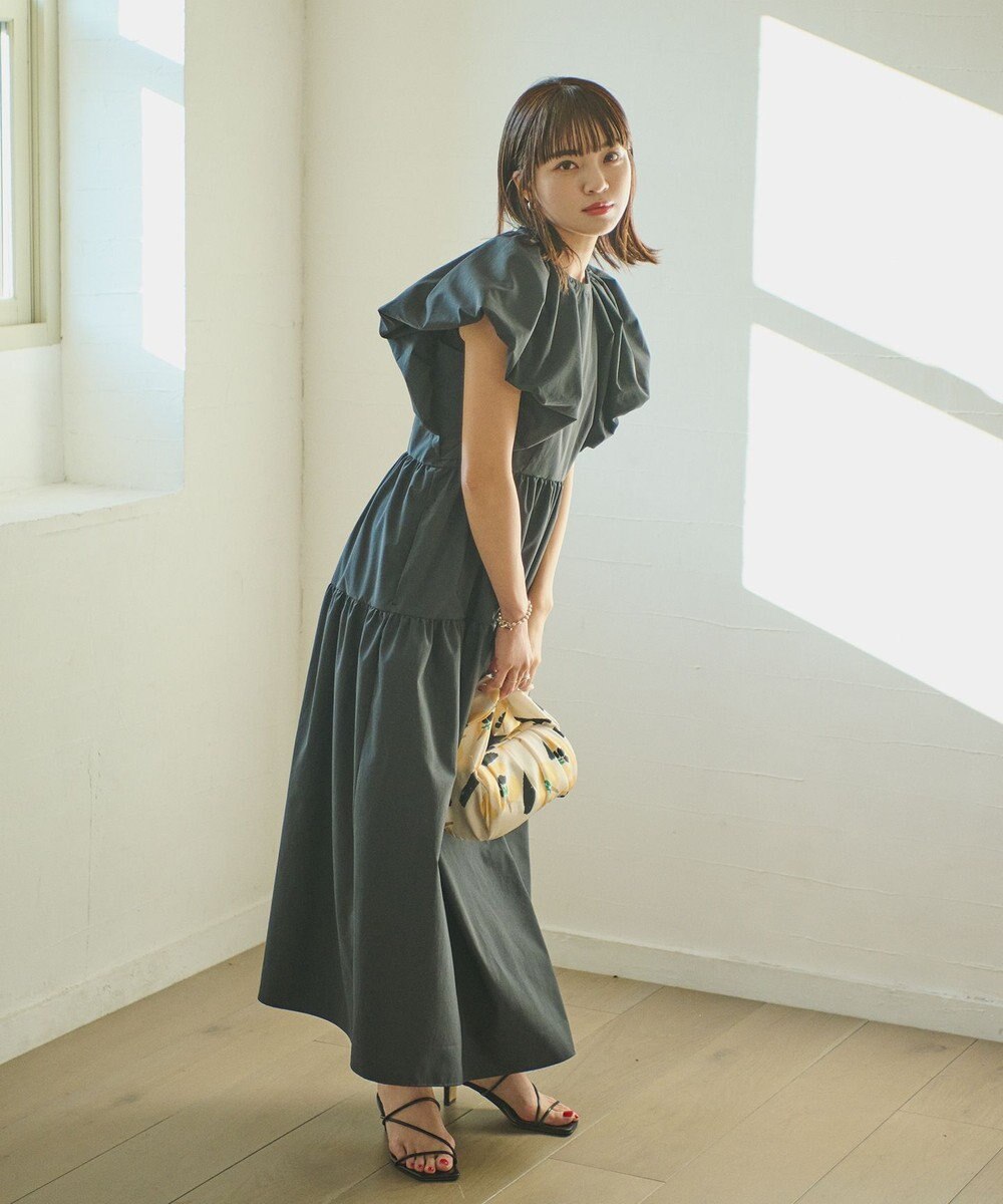 #Newans 【ANSWER for フォトジェニックスタイル】ウィングスリーブティアードワンピース 