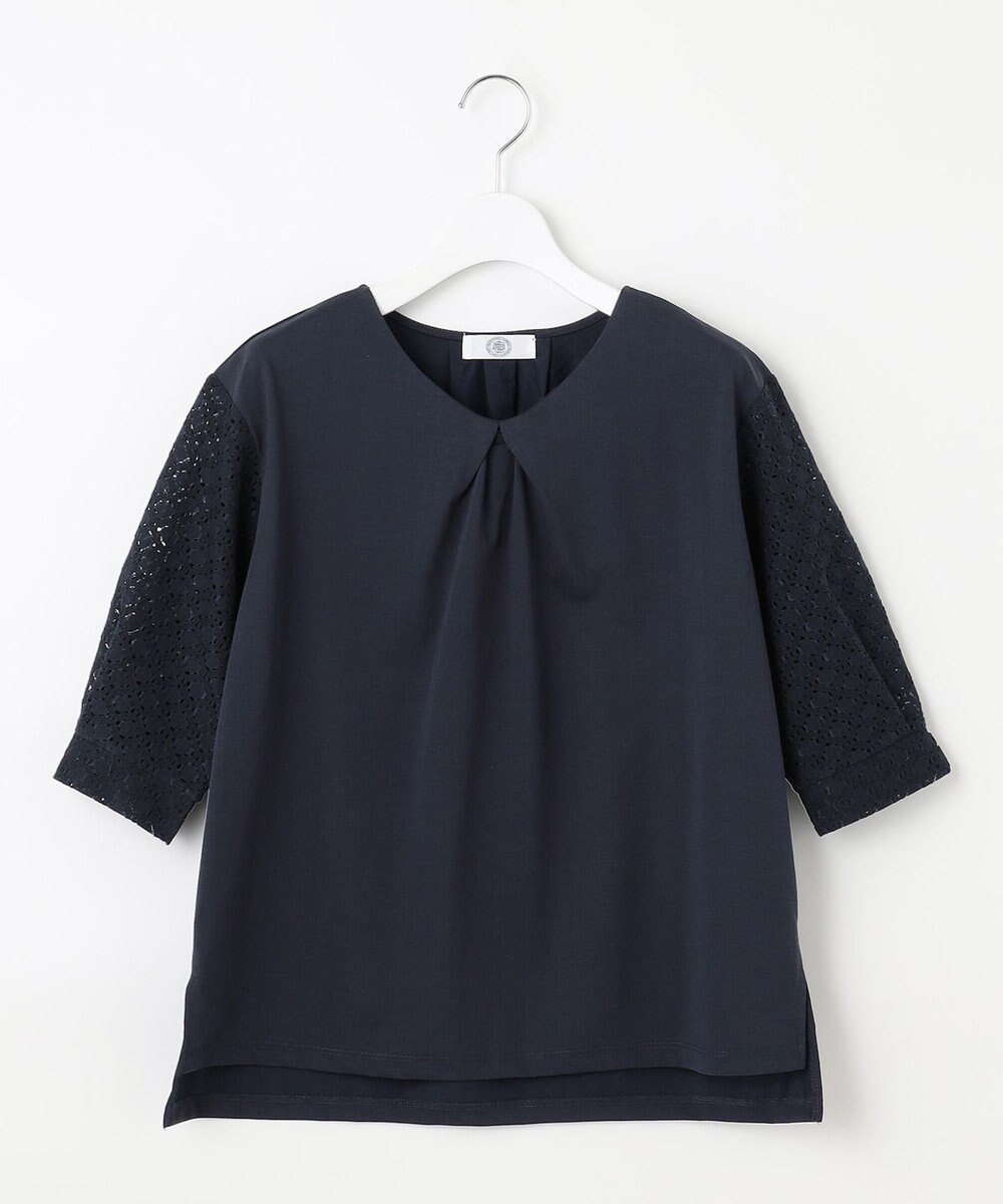 J.PRESS LADIES S 【吸水速乾】レーシーコンビ Vネック カットソー 