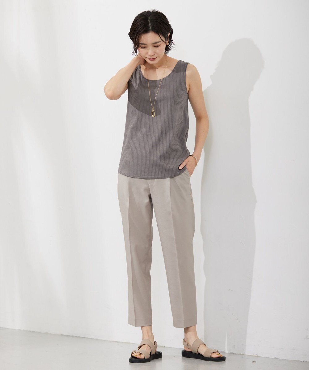 J.PRESS LADIES コットンリブ ノースリーブ カットソー 