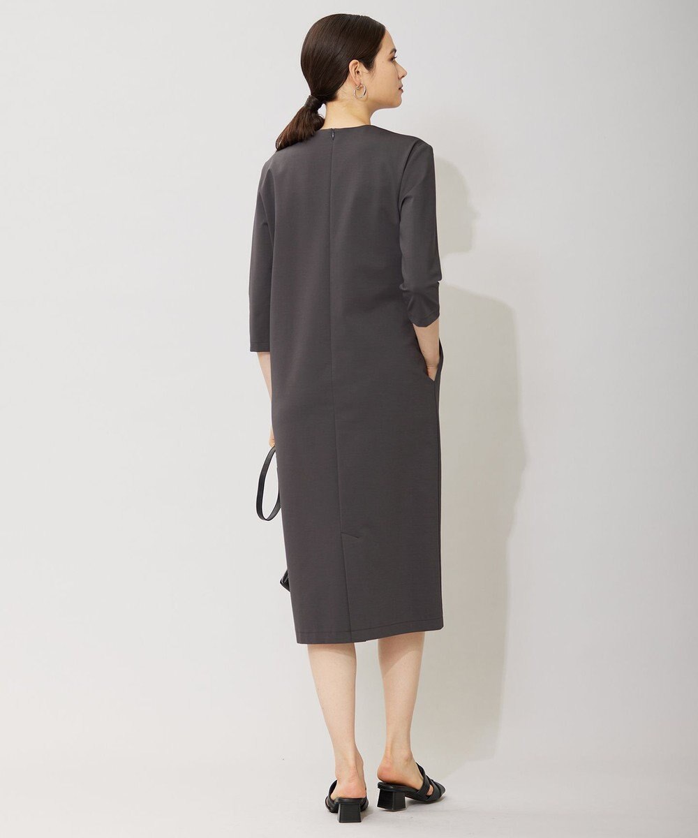 ICB 【セットアップ対応・洗える】コットンコンプレッシャー ストレートワンピース 