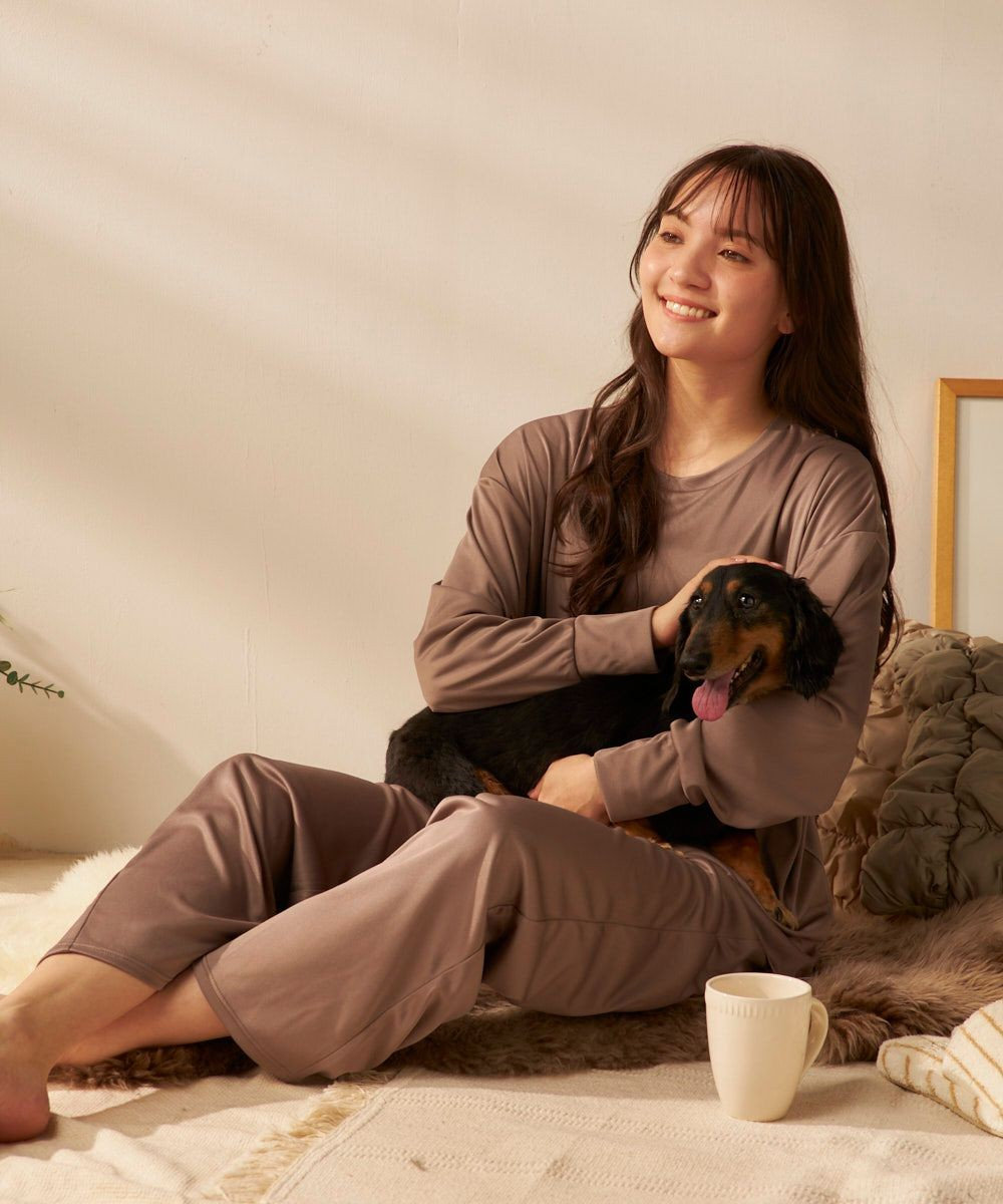 OP／FILA 【FILA】犬や猫の毛がつきにくいルームウェア上下セット/長袖 