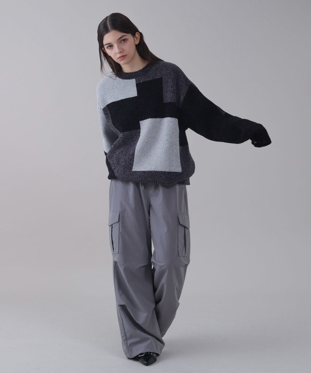 WEGO 【ユニセックス着用ITEM】ベロアモールカラーブロックプルオーバー 