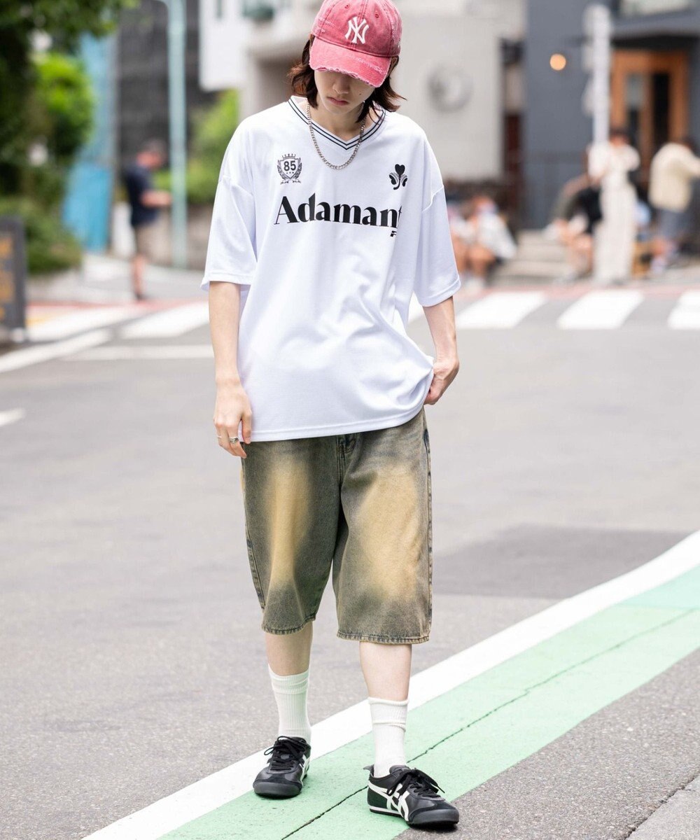 WEGO 【２点セット/ユニセックス着用ITEM/吸水速乾】アクセ付きメッシュロゴT（SS） 