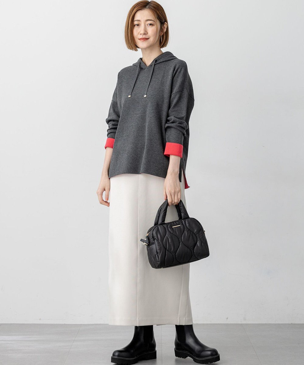 23区 L 【洗える】ダブルフェイスニット パーカー 