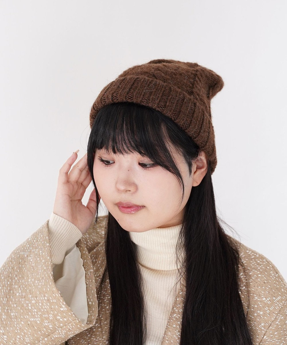 石田製帽 ベビーアルパカ　アラン編みワッチ 