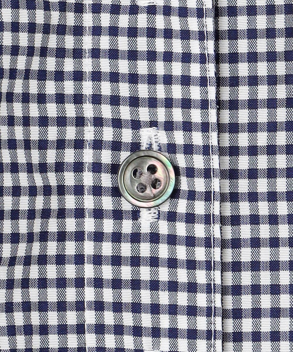 J.PRESS LADIES S 【洗える】アセVis ギンガム フリル襟 ブラウス 