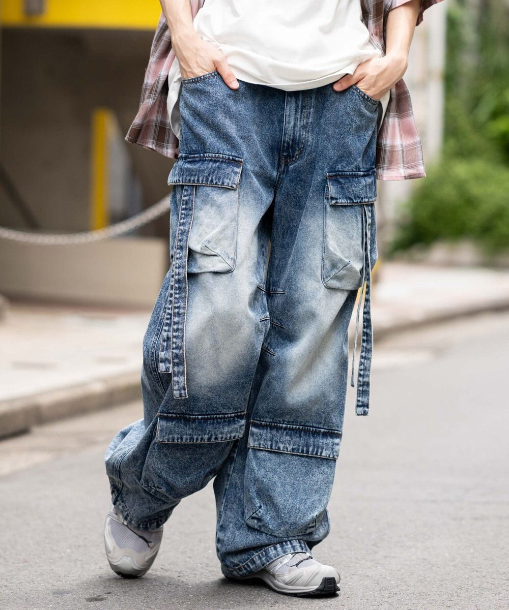 WEGO イージーマルチポケットデニムカーゴ 