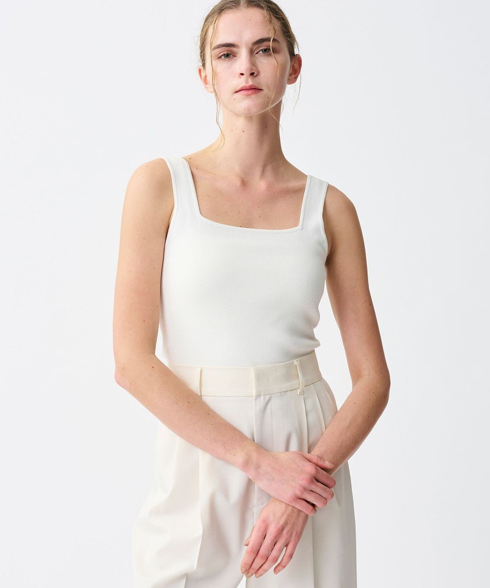 uncrave リネンニット スクエアタンクトップ 