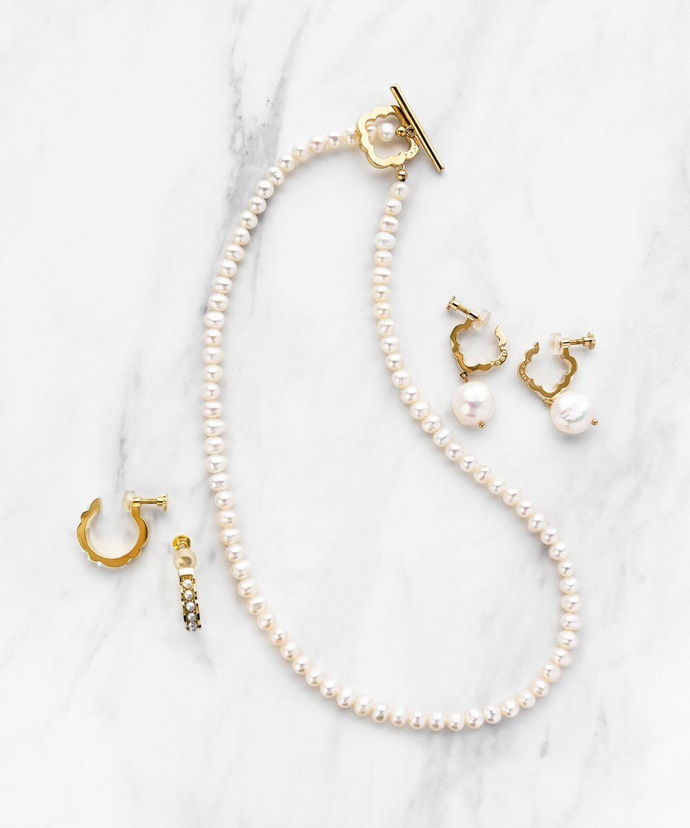 TOCCA OPEN CLOVER PEARL NECKLACE 淡水パール 2WAYネックレス 