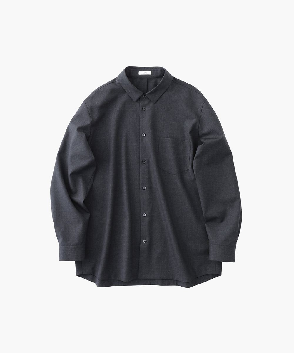 ATON ウールトロピカル オーバーサイズシャツ グレー 06
