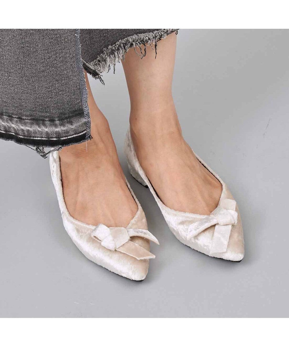 MODE ET JACOMO <carino>ベルベットリボンパンプス 