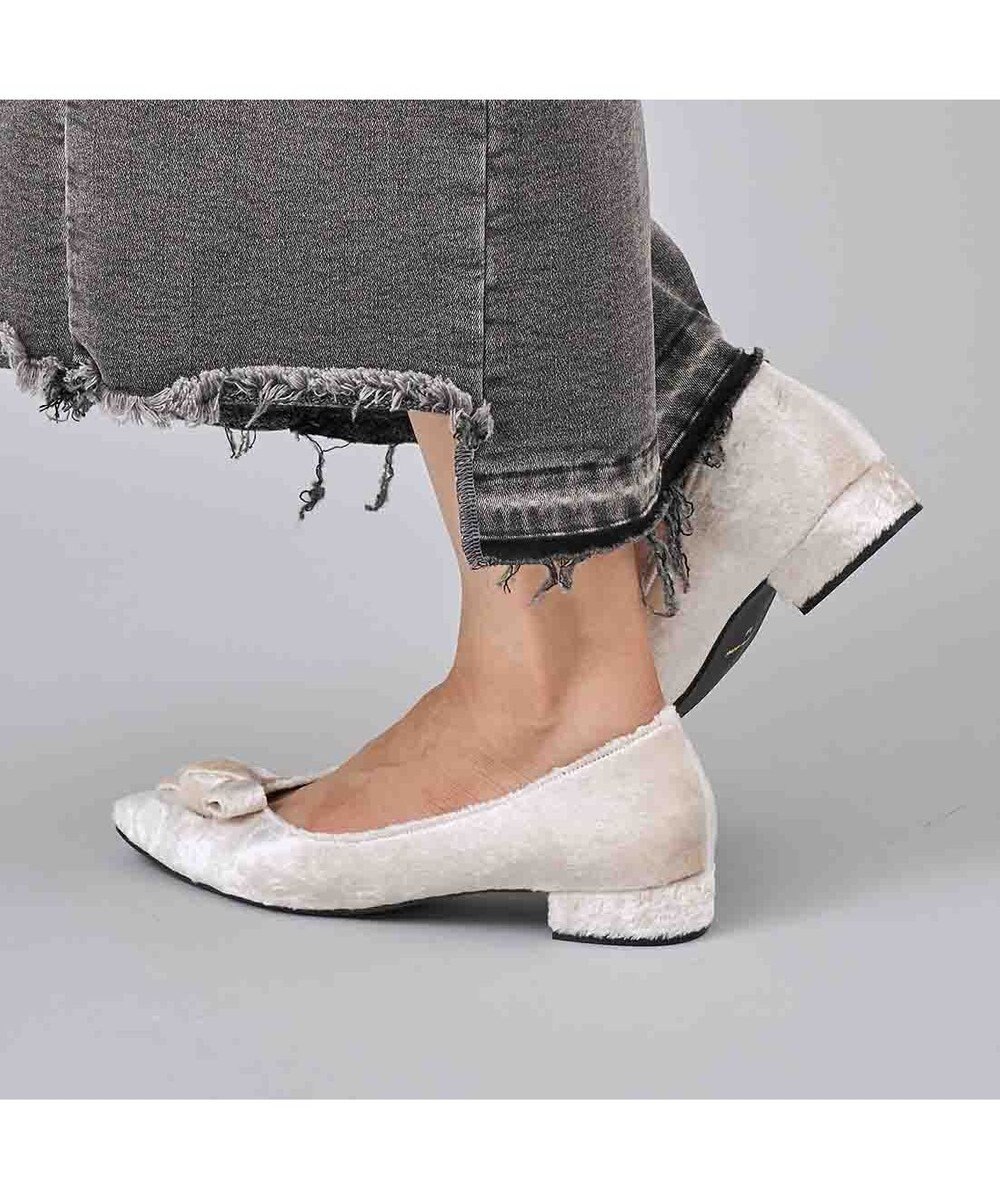 MODE ET JACOMO <carino>ベルベットリボンパンプス 