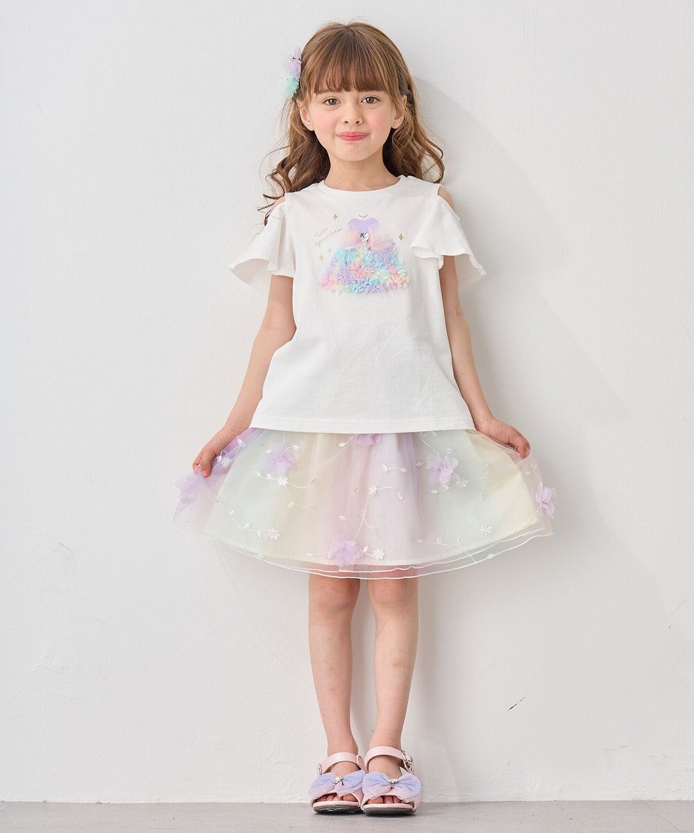 ANY KIDS 立体フラワー チュール スカート 