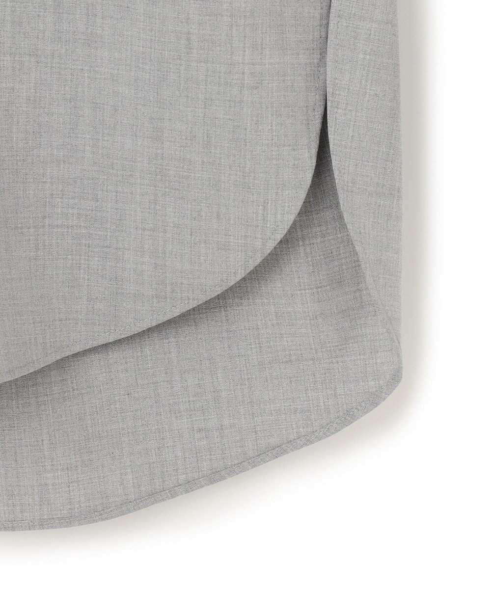 UNFILO ウールライク バンドカラーシャツ 