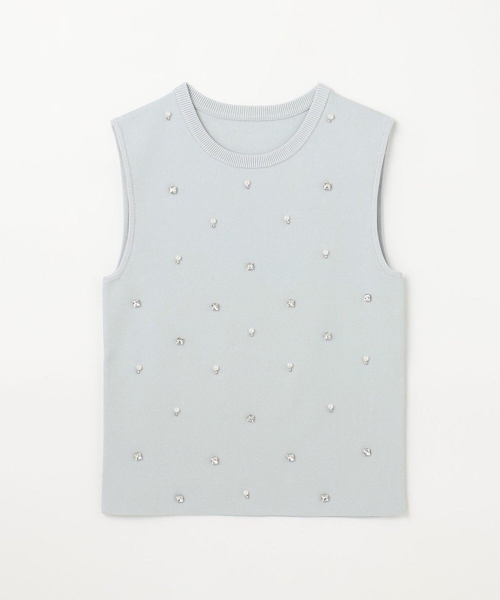 GRACE CONTINENTAL ビジューニットトップ 