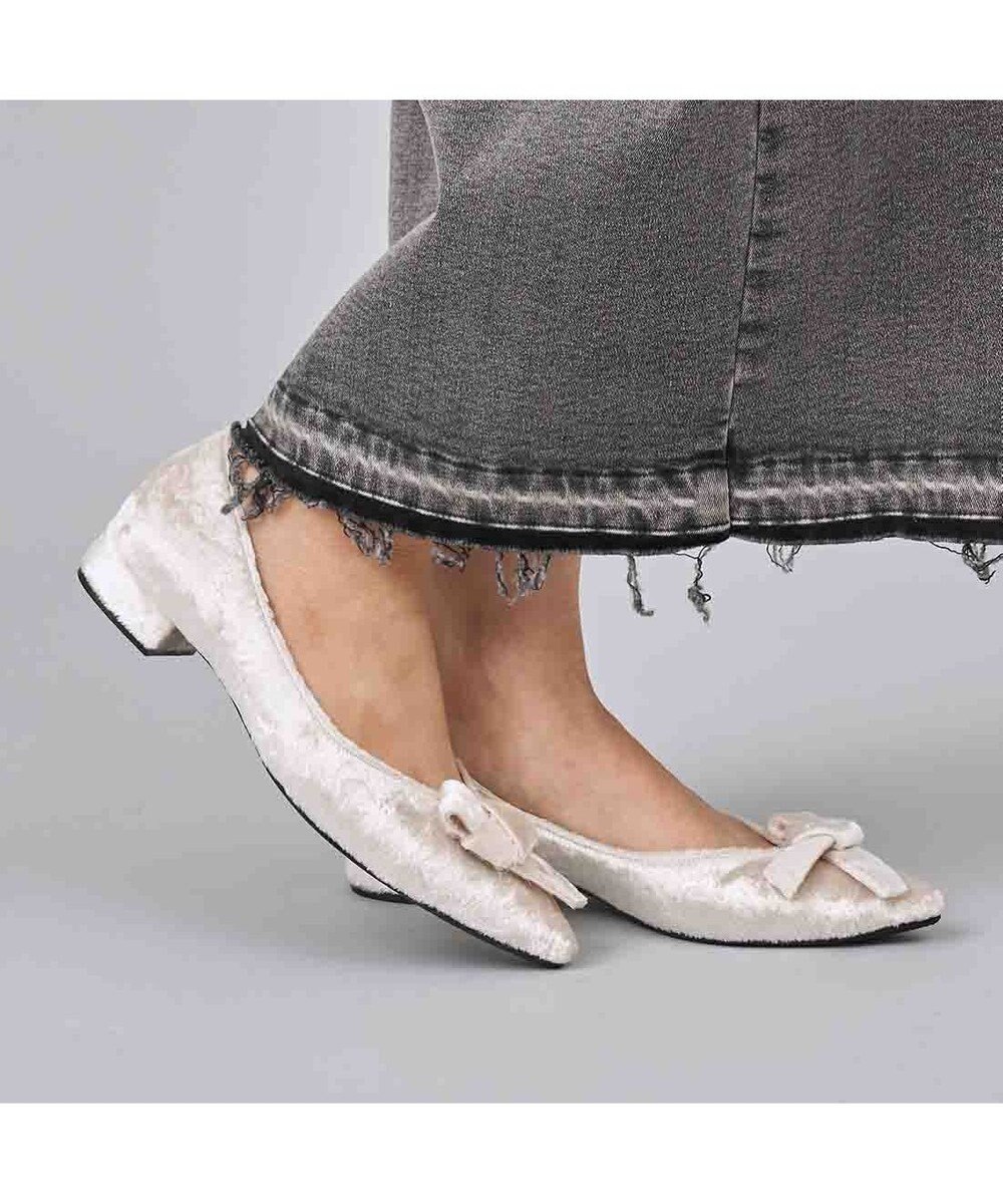 MODE ET JACOMO <carino>ベルベットリボンパンプス 