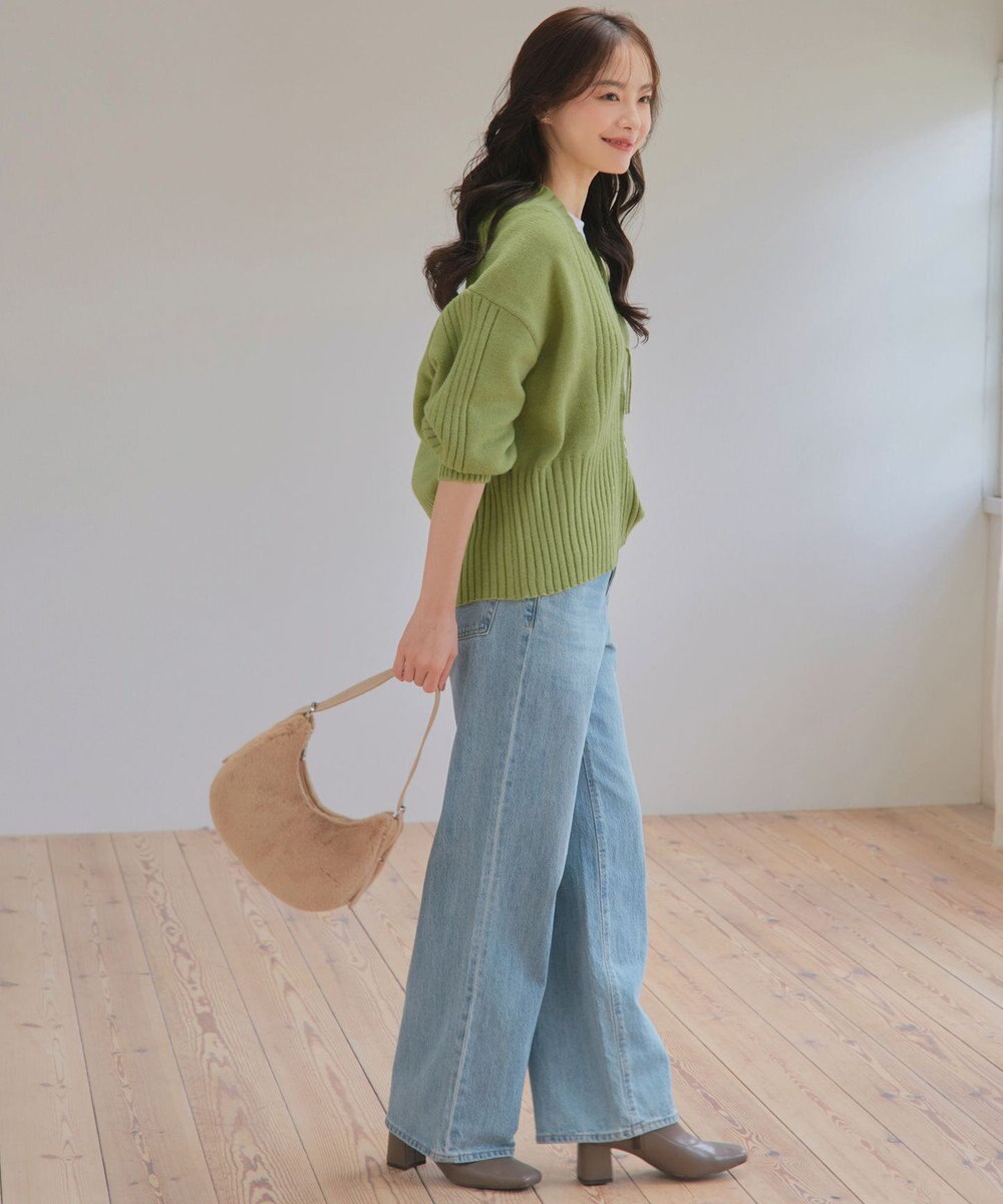 Tiaclasse 【洗える】ダブルジップリブニットカーディガン 