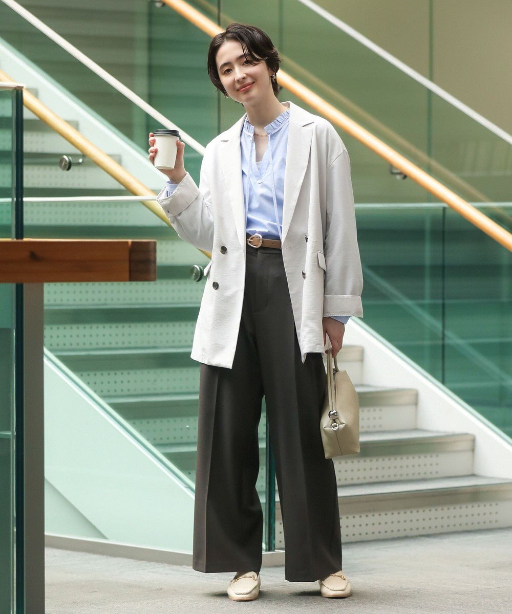 Green Parks きれシルストレートワイドパンツ 