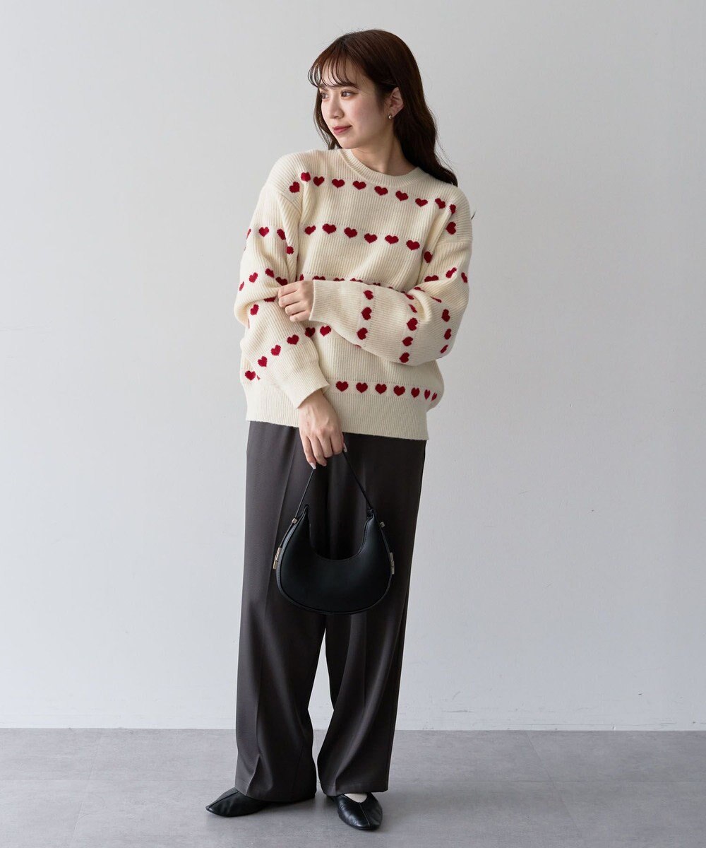 Green Parks ・ｓｗｉｎｇ　ｂｙ　ハートクルーネックニット 