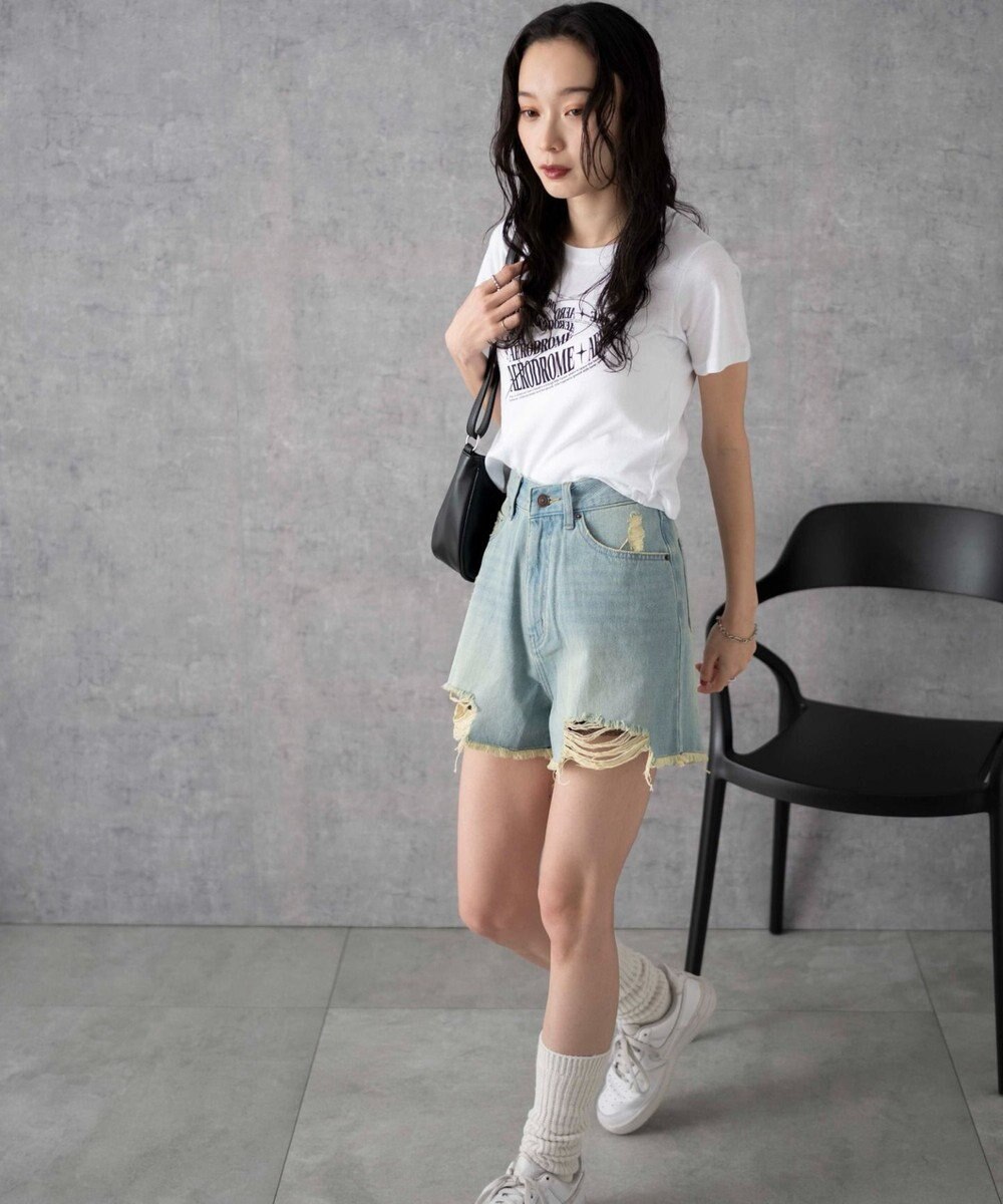 WEGO ダメージデニムショートパンツ 